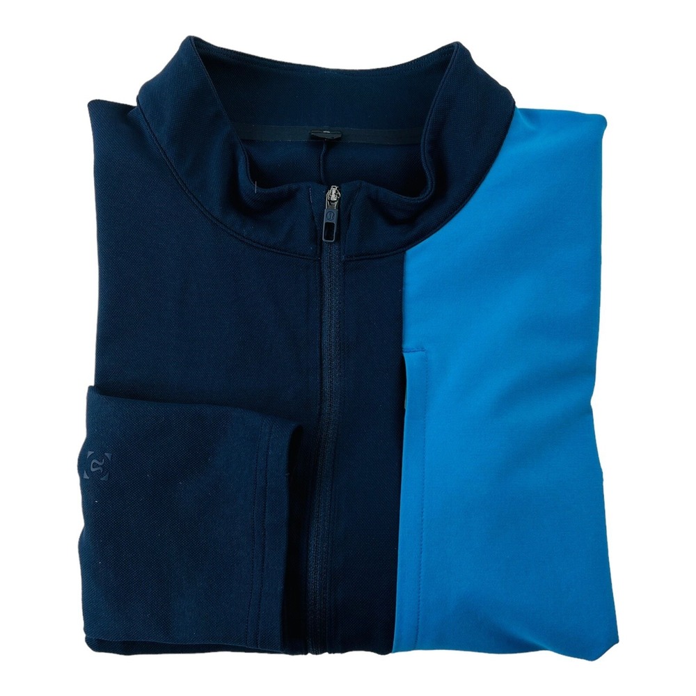 Lululemon Blue & Lt Blue 1/2 Zip Athletic Stretch Pullover Sweater Mens‎ Size L